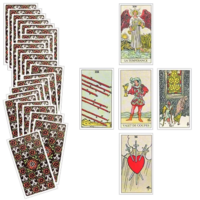 Tirage en croix à 5 cartes Tarot