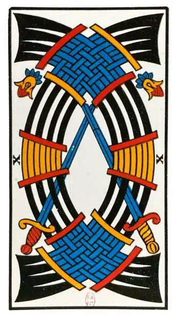Dix d'Épées - Tarot de Marseille