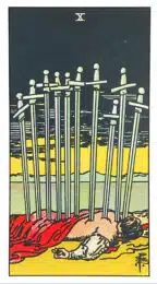 Dix d'Épées - Tarot Rider Waite