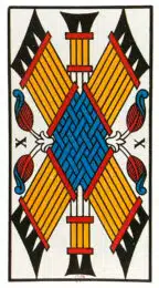 Dix de Bâtons - Tarot de Marseille