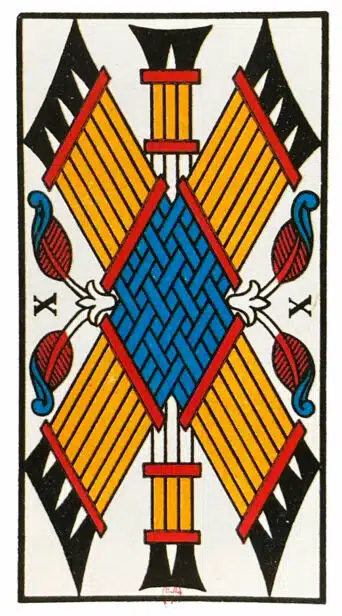 Dix de Bâtons - Tarot de Marseille
