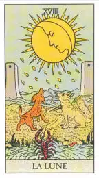 Le Lune (XVIII) Tarot Rider Waite
