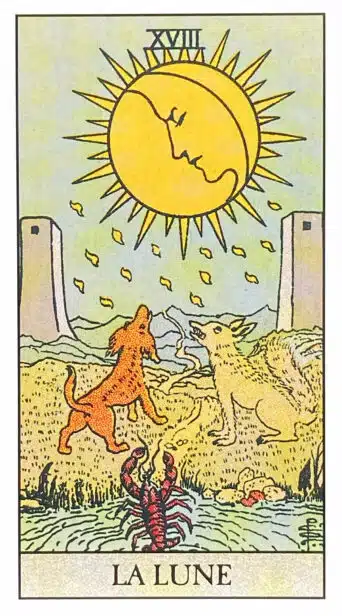 Le Lune (XVIII) Tarot Rider Waite