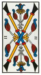 Deux de Bâtons - Tarot de Marseille