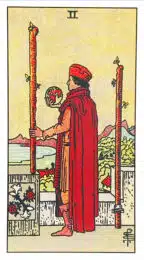 Deux de Bâtons - Tarot Rider Waite