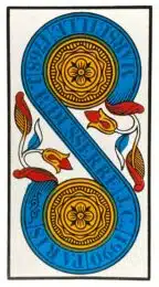 Deux de Deniers - Tarot de Marseille