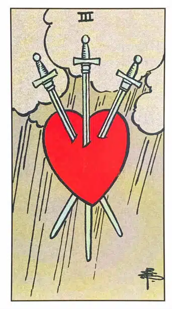 Trois d'Épées - Tarot Rider Waite