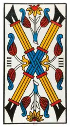 Quatre de Bâtons - Tarot de Marseille