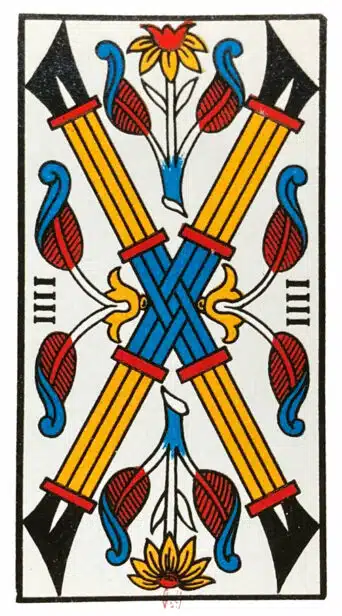 Quatre de Bâtons - Tarot de Marseille