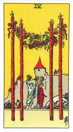 Quatre de Bâtons - Tarot Rider Waite