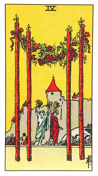 Quatre de Bâtons - Tarot Rider Waite