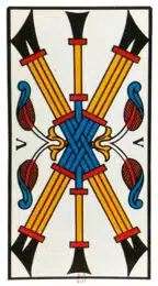 Cinq de Bâtons - Tarot de Marseille