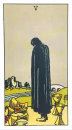 Cinq de Coupes - Tarot Rider Waite