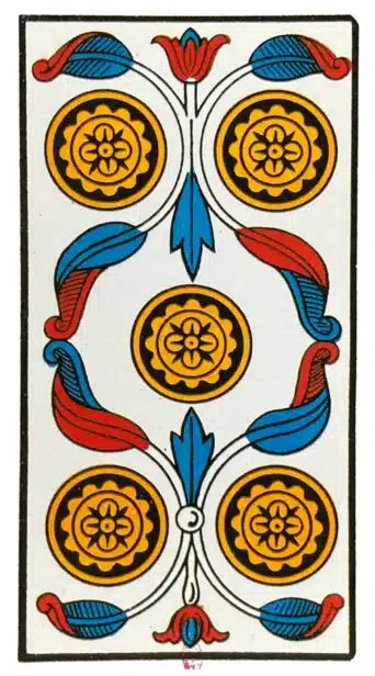 Cinq de Deniers - Tarot de Marseille