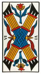 Six de Bâtons - Tarot de Marseille