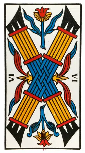 Six de Bâtons - Tarot de Marseille