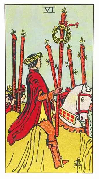 Six de Bâtons - Tarot Rider Waite