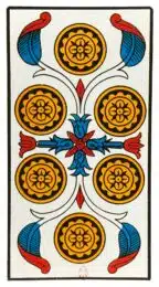 Six de Deniers - Tarot de Marseille