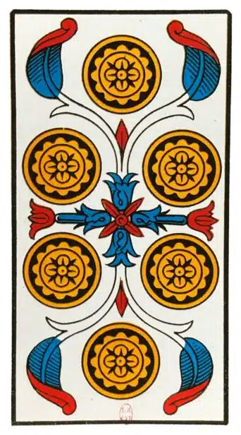 Six de Deniers - Tarot de Marseille