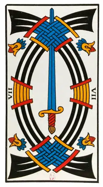 Sept d'Épées - Tarot de Marseille