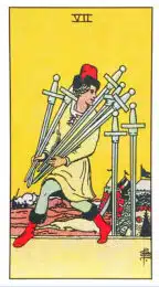 Sept d'Épées - Tarot Rider Waite
