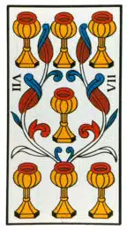 Sept de Coupes - Tarot de Marseille