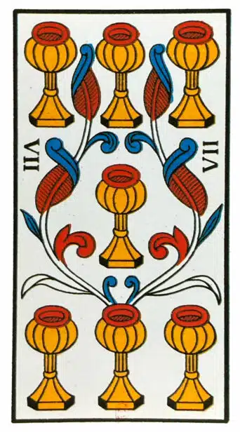 Sept de Coupes - Tarot de Marseille