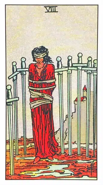 Huit d'Épées - Tarot Rider Waite