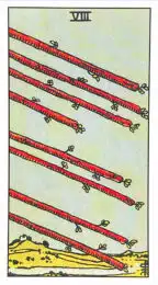 Huit de Bâtons - Tarot Rider Waite