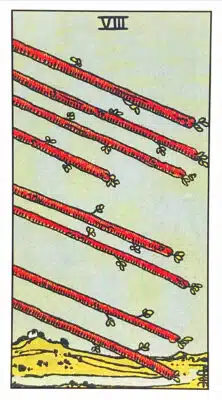 Huit de Bâtons - Tarot Rider Waite