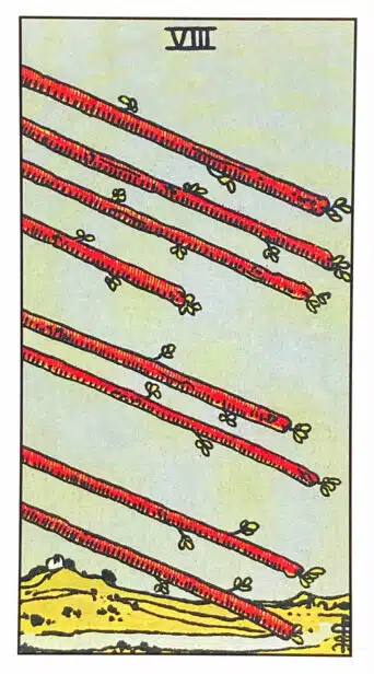 Huit de Bâtons - Tarot Rider Waite