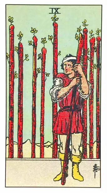Neuf de Bâtons - Tarot Rider Waite