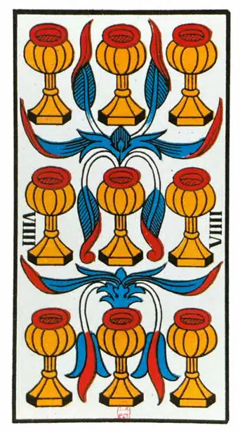 Neuf de Coupes - Tarot de Marseille