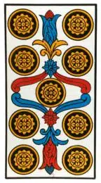 Neuf de Deniers - Tarot de Marseille