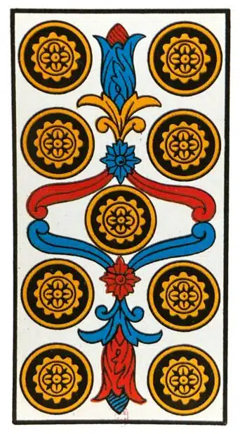 Neuf de Deniers - Tarot de Marseille