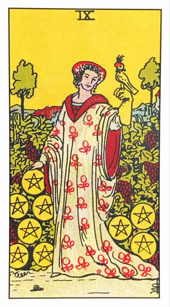 Neuf de Deniers - Tarot Rider Waite