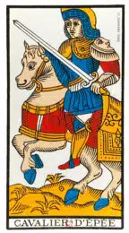 Cavalier d'Épées - Tarot de Marseille