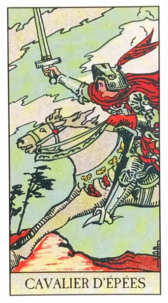 Cavalier d'Épées - Tarot Rider Waite