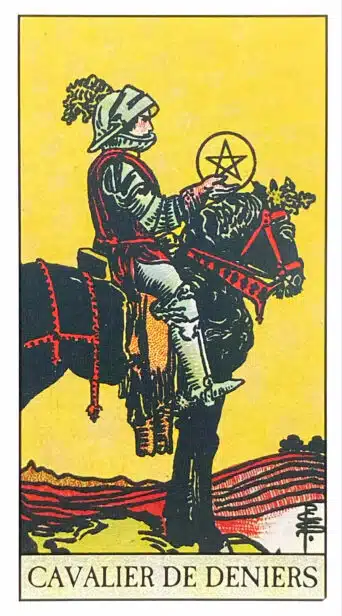 Cavalier de Deniers - Tarot Rider Waite