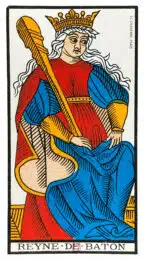 Reine de Bâtons - Tarot de Marseille