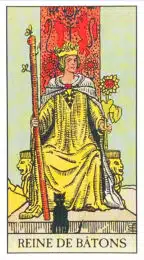 Reine de Bâtons - Tarot Rider Waite