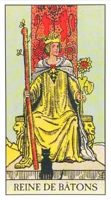 Reine de Bâtons - Tarot Rider Waite