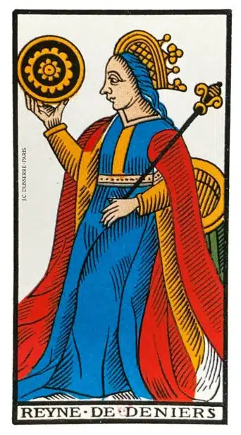 Reine de Deniers - Tarot de Marseille