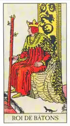 Roi de Bâtons - Tarot Rider Waite